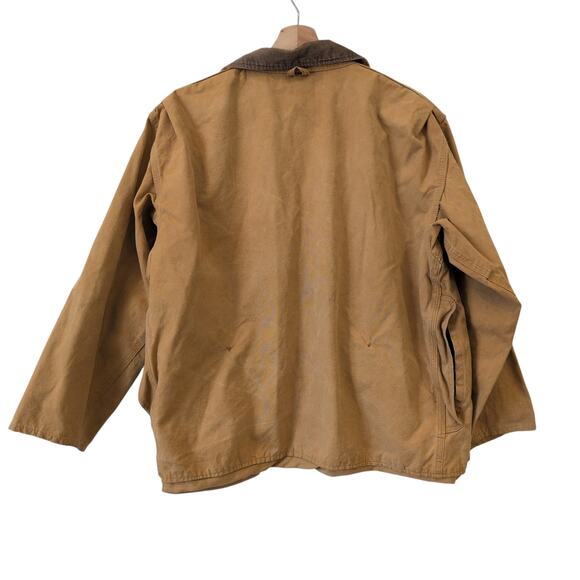 Vintage 1950s Hunting Jacket Corduroy Collar Chore Coat Field Bird Barn Canvas - Picture 4 of 12